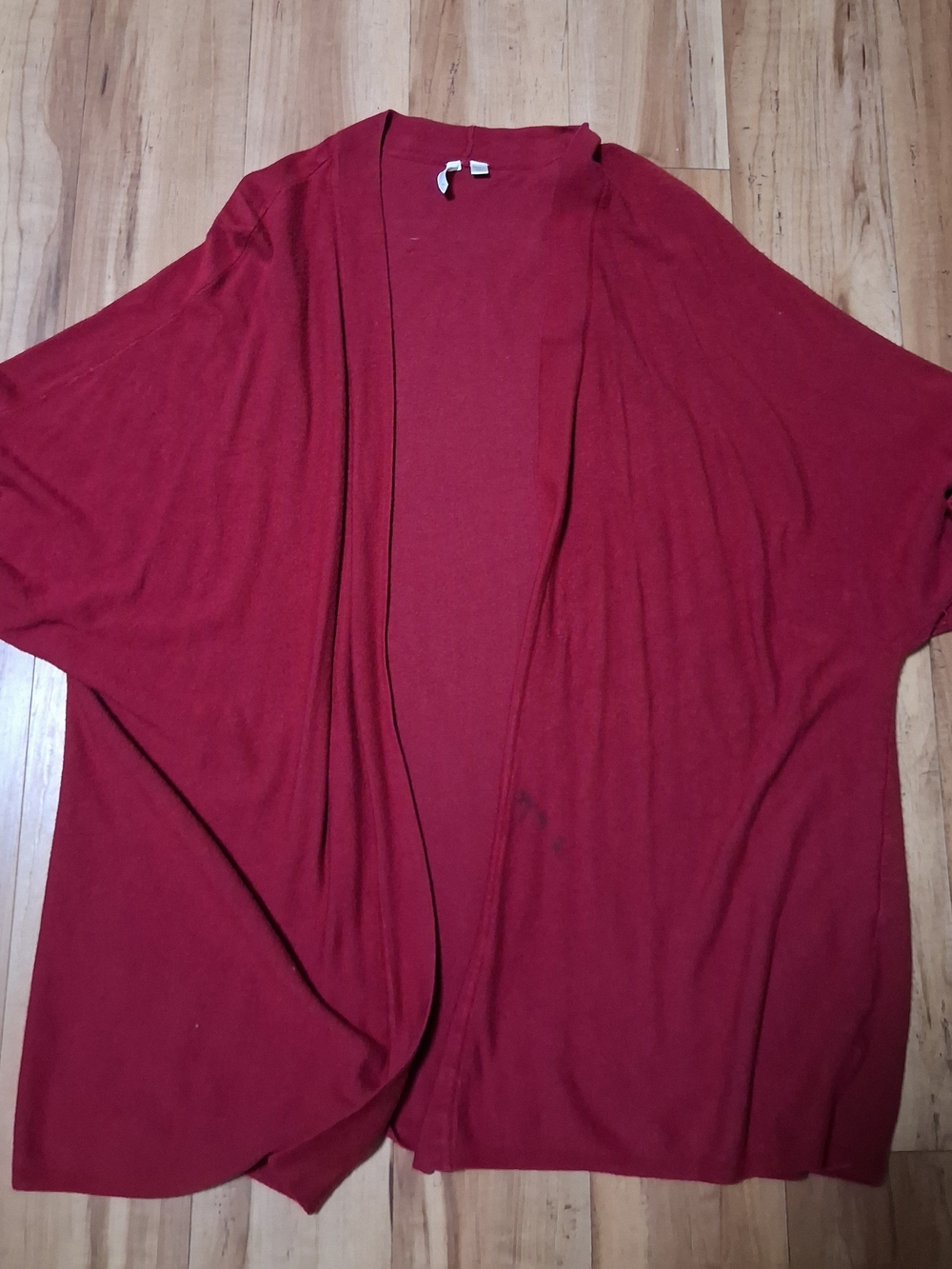 Open-Front Red Women's Cardigan Sweater